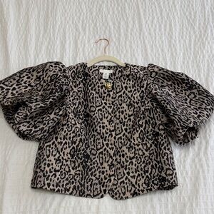 H&M Animal Print Jacket with Gold Button